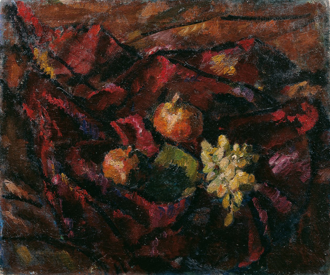 Üzüm ve elma ile natürmort by Anton Faistauer
