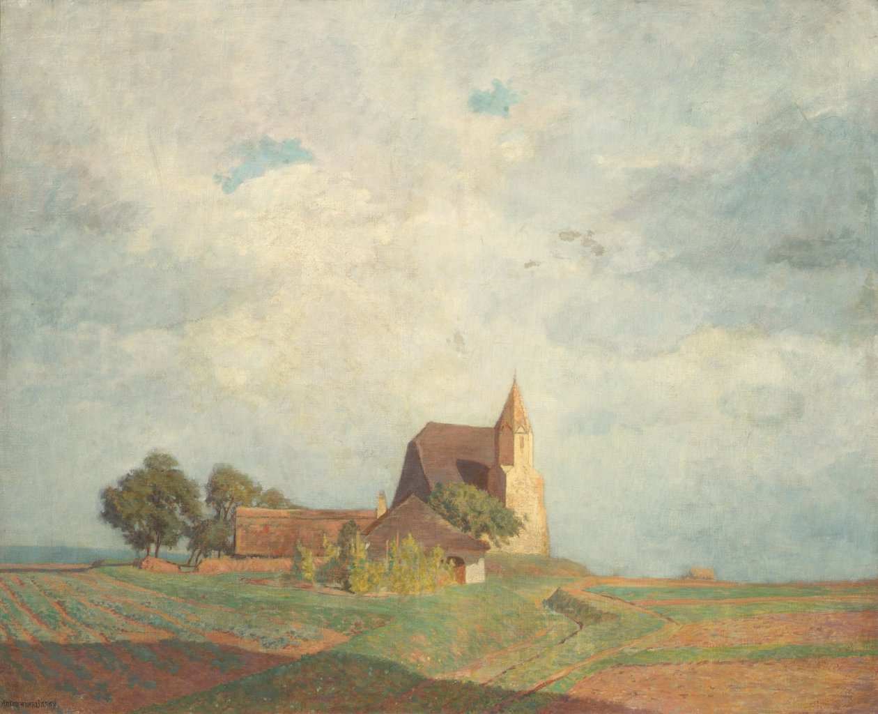 Sausenstein yakınlarındaki Holzern'deki kilise by Anton Hans Karlinsky