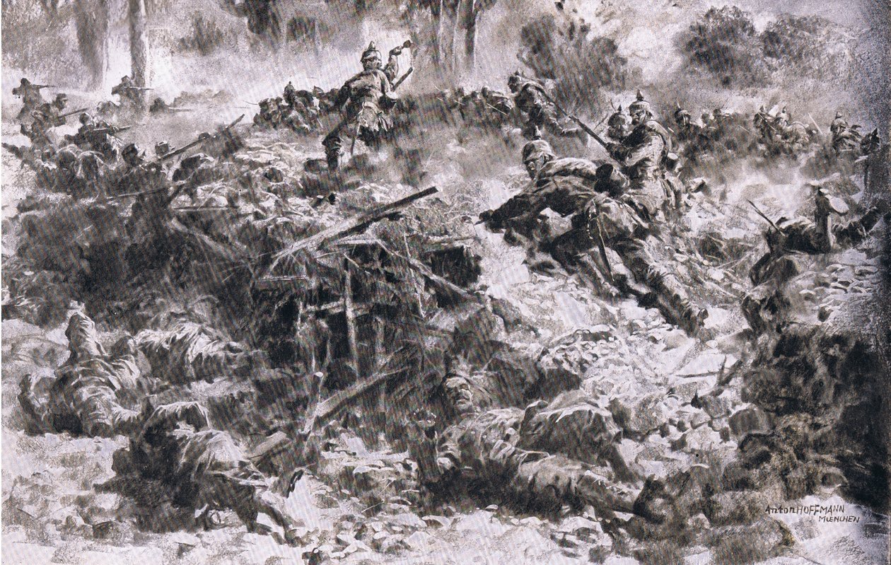 The Illustrated History of the World War 1914-1915 pubından Wuerttemberg King Grenadiers, Argonnes