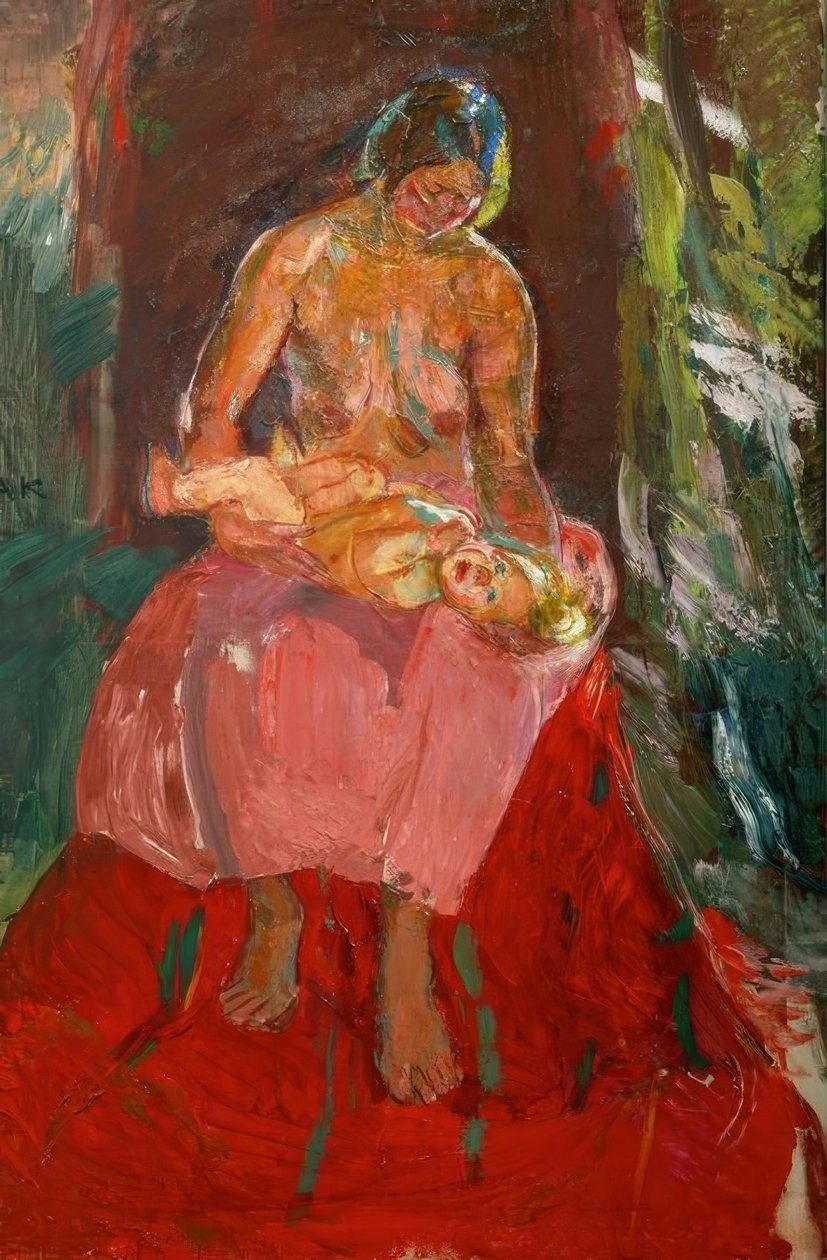 anne ve Çocuk by Anton Kolig