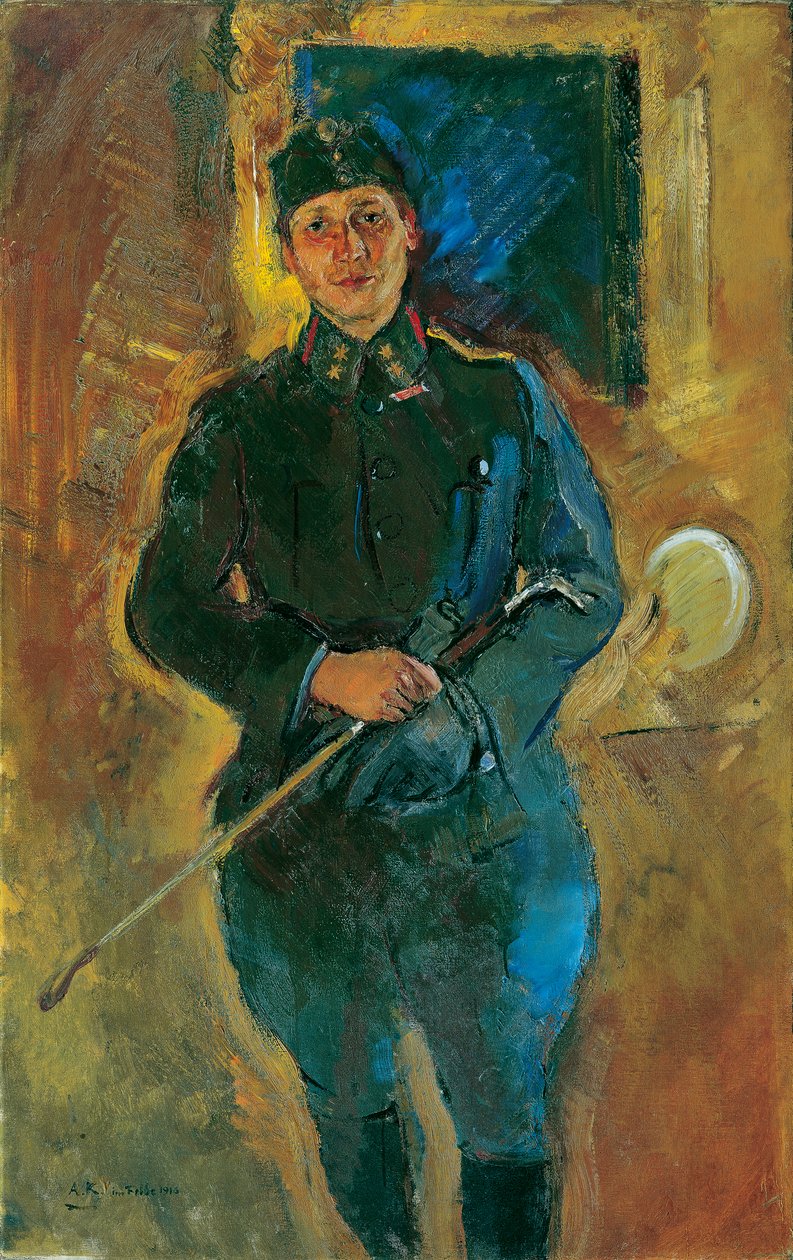 Süvari teğmen olarak Otto von Aichelburg-Zossenegg by Anton Kolig