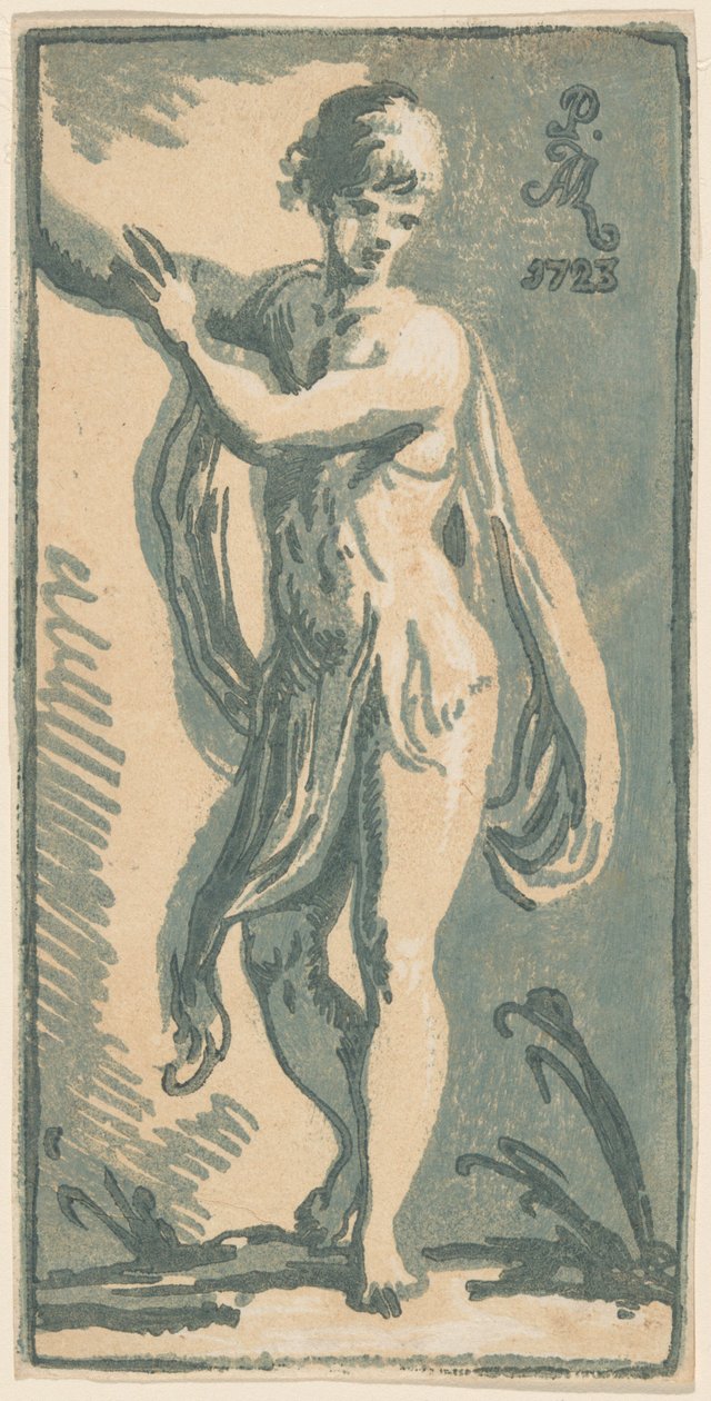 Ayakta Sağını İşaret Eden Bir Genç by Anton Maria Zanetti I, after Parmigianino