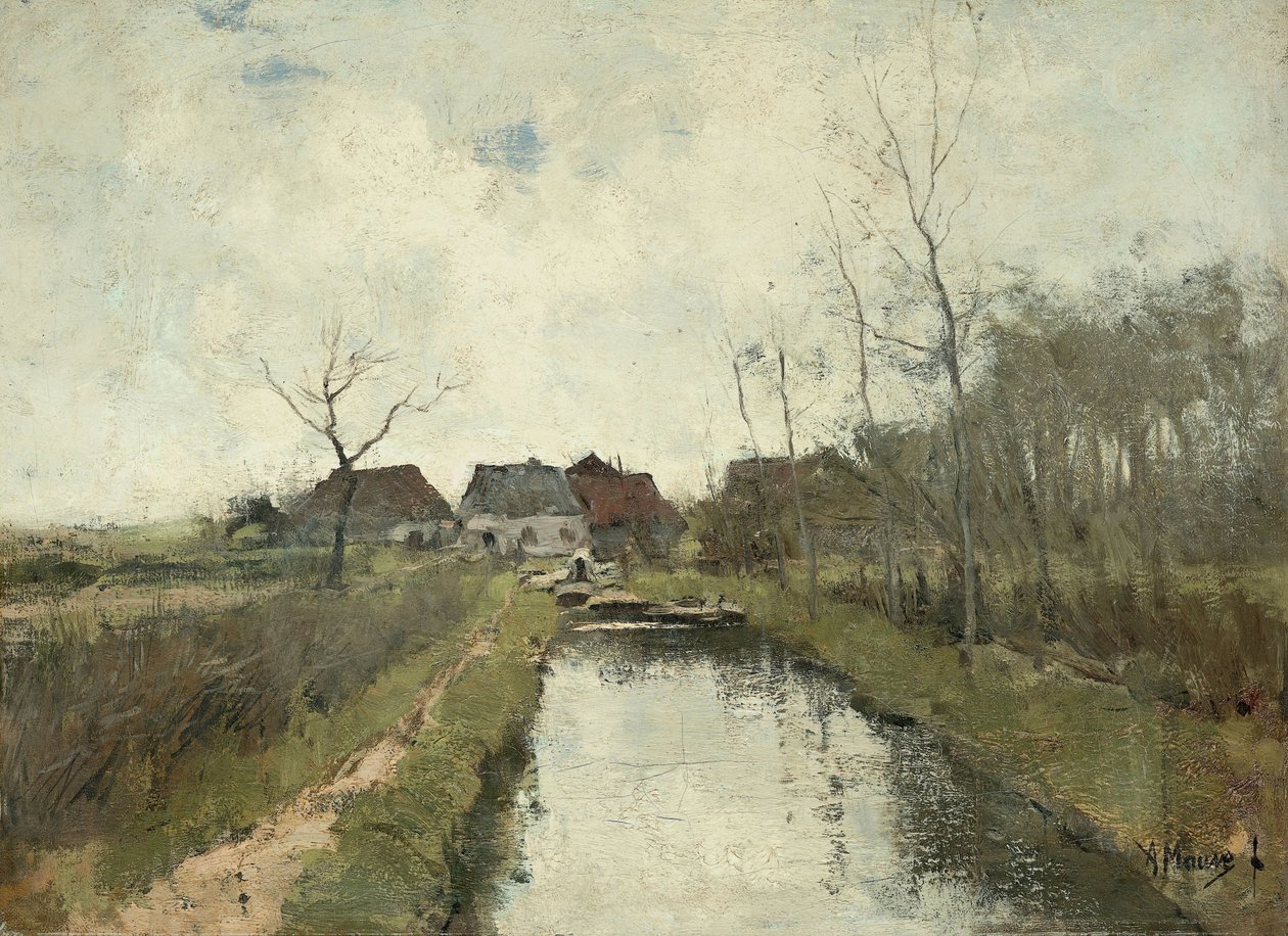 Bir hendekte ev by Anton Mauve
