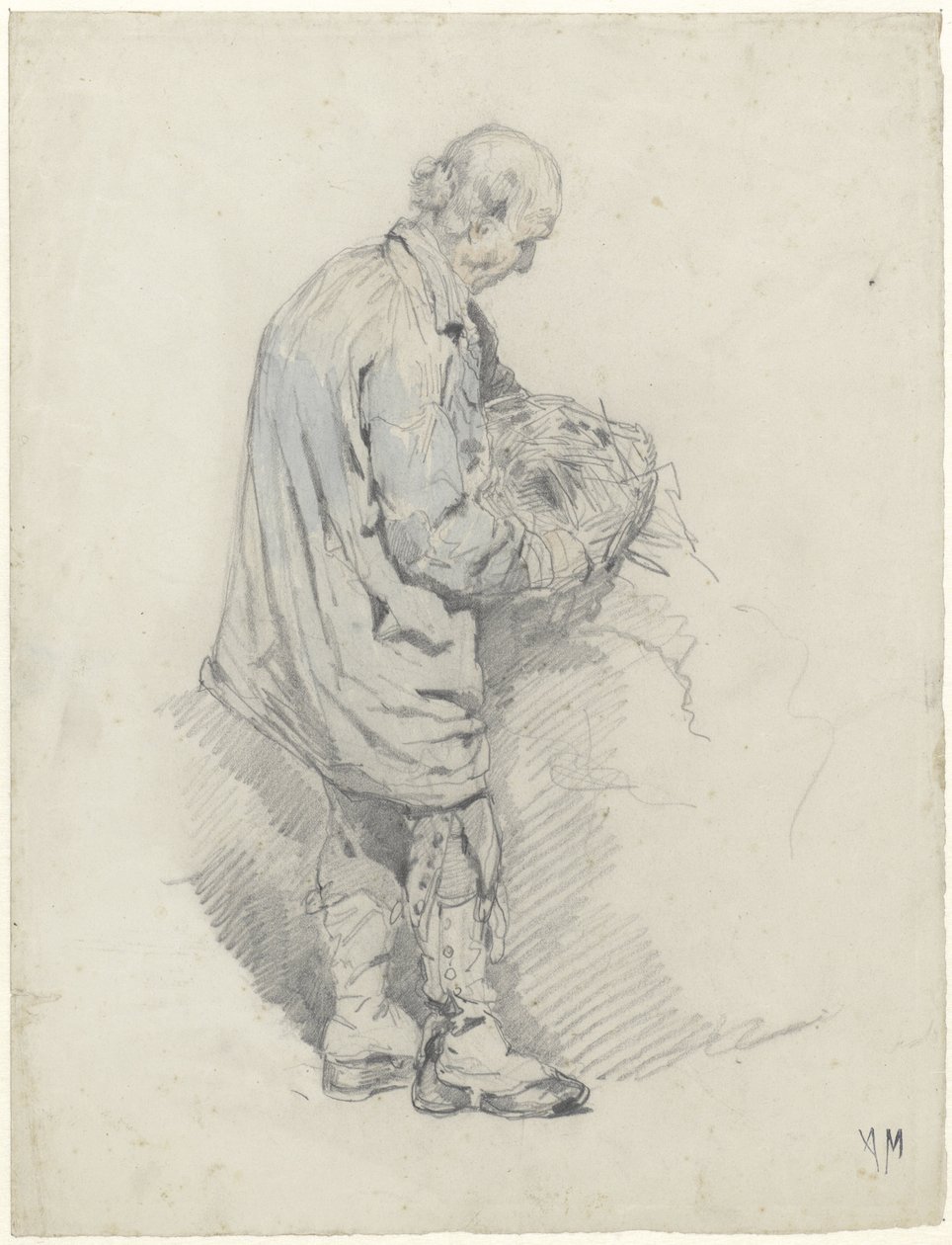Bir demet saman ile arabacı by Anton Mauve