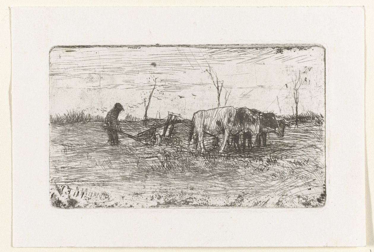 çiftçilik öküzleri by Anton Mauve