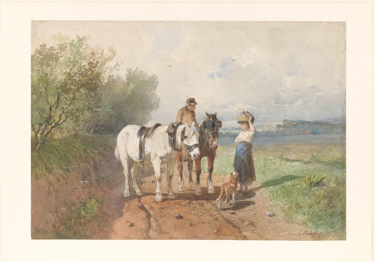 Köy yolunda sohbet edin by Anton Mauve