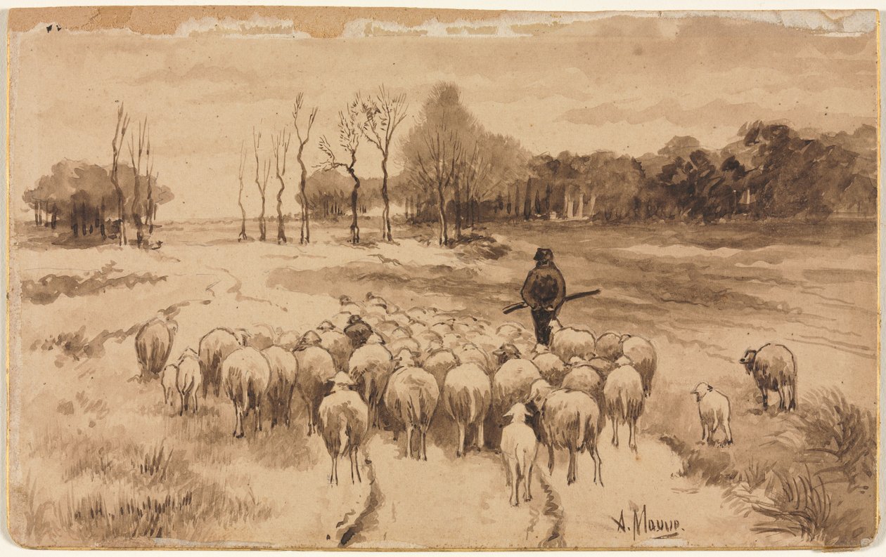 Sürüsüyle Çoban, c. 1870. by Anton Mauve