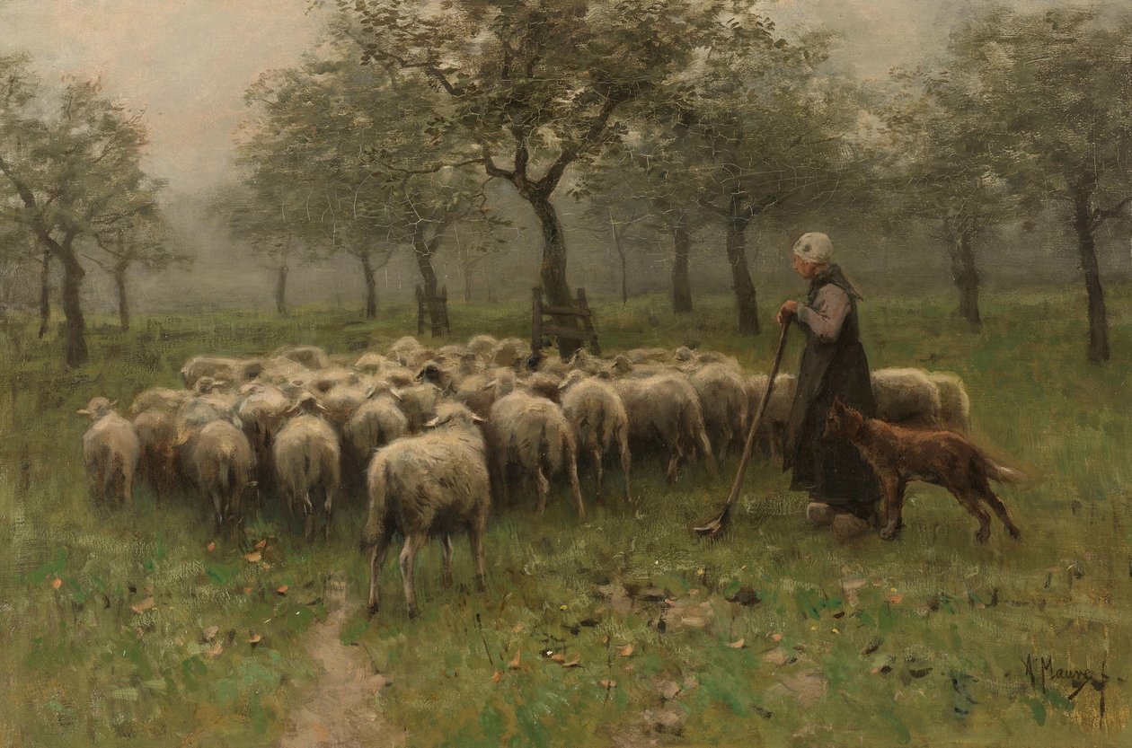 Koyun Sürüsü ile Çoban by Anton Mauve