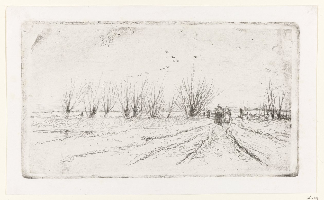 Sütçü kızlarla kış manzarası by Anton Mauve