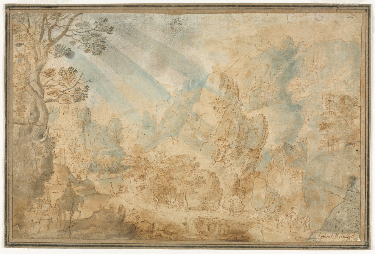 Figürlü Dağ Manzarası, 1600