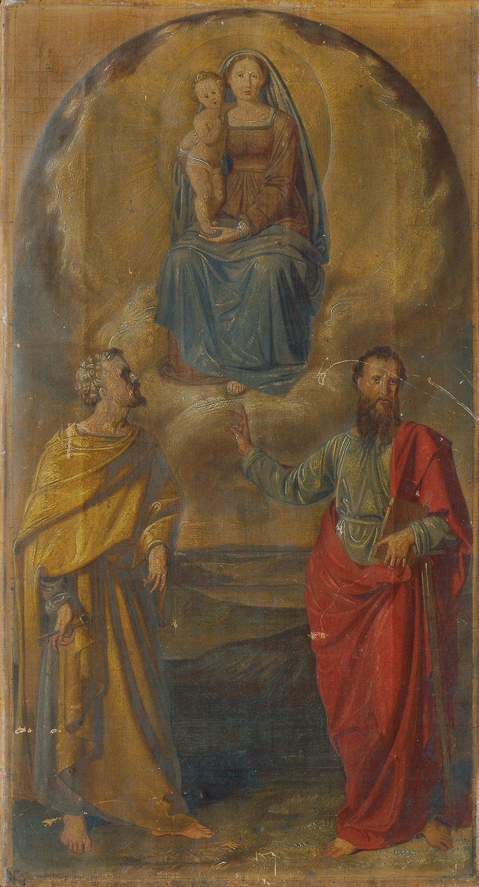 Bebek İsa ve Aziz Peter ve Paul ile Meryem by Anton Psenner