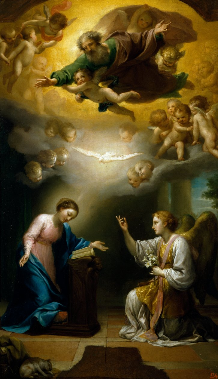 Müjde, Anton Raphael Mengs tarafından, 1767 dolaylarında, tuval üzerine yağlı boya by Anton Raphael Mengs