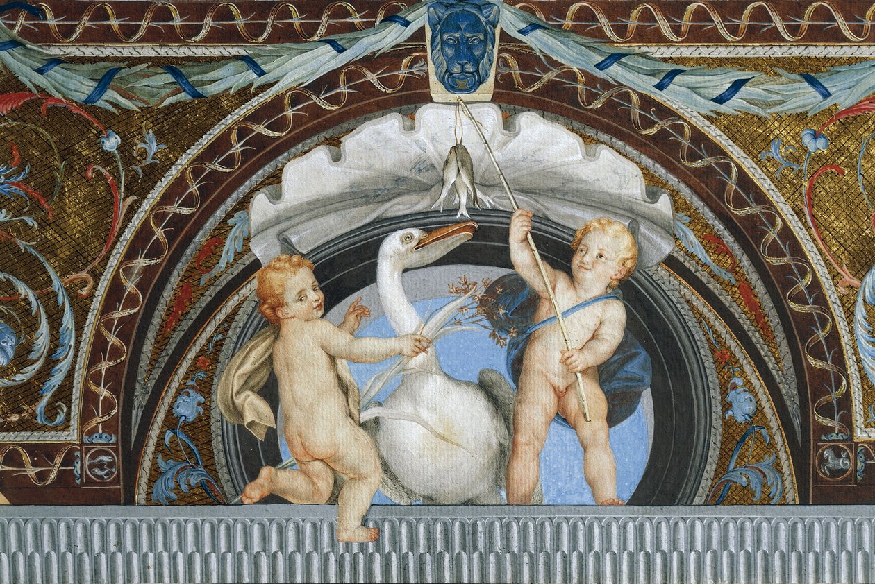 Pelikanlı Putti, Anton Raphael Mengs, detay, karışık medya by Anton Raphael Mengs