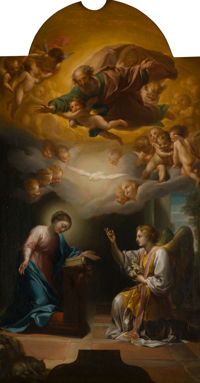 Müjde, c.1748-79 (tuval üzerine yağlı boya) by Anton Raphael Mengs