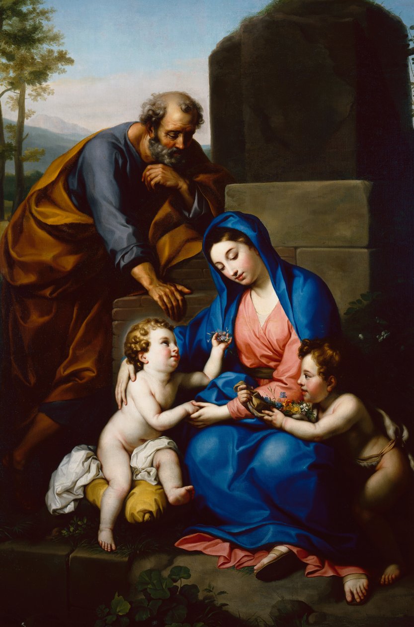 Bebek Aziz Vaftizci Yahya ile Kutsal Aile by Anton Raphael Mengs