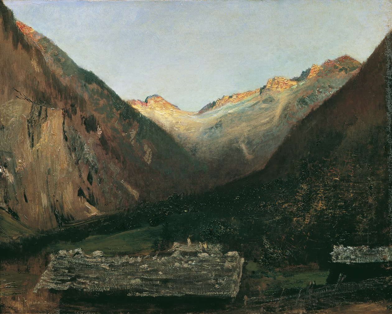 Gastein yakınlarındaki Prossau'da akşam by Anton Romako