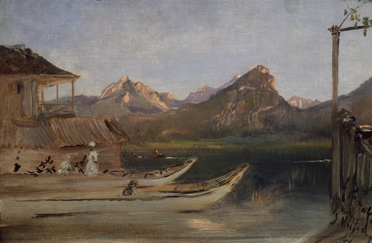 Wolfgangsee'de by Anton Romako