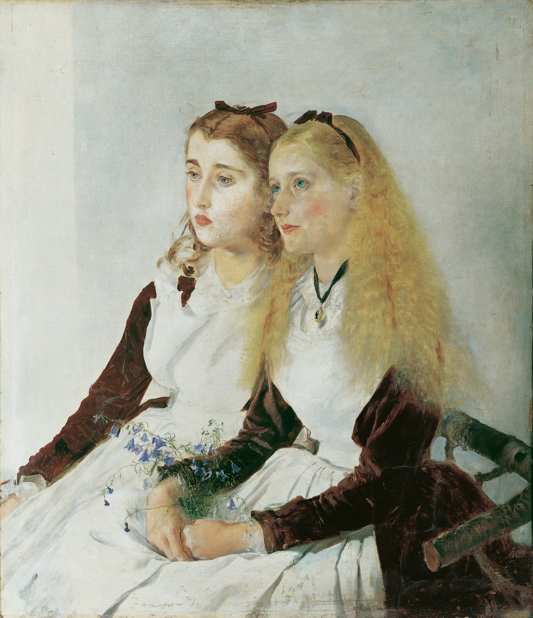 Sanatçının yeğenleri Elisabeth ve Maja by Anton Romako