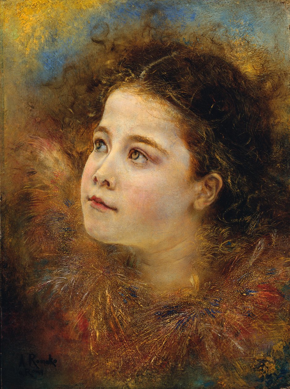 Mısır ruff ile kız by Anton Romako