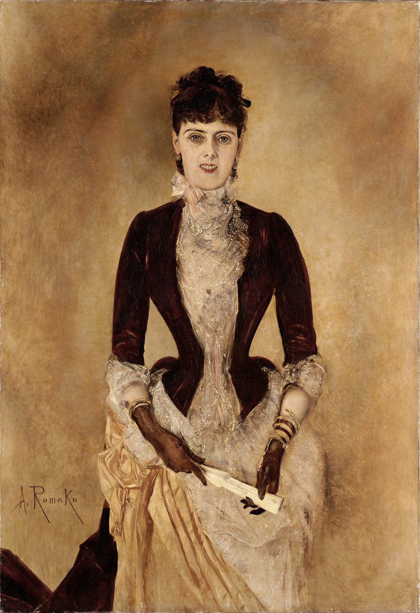 Isabella Reisser Portresi - Romako, Anton (1832-1889) - 1885 - Tuval üzerine yağlı boya - 130,5x90 - Leopold Müzesi, Viyana by Anton Romako