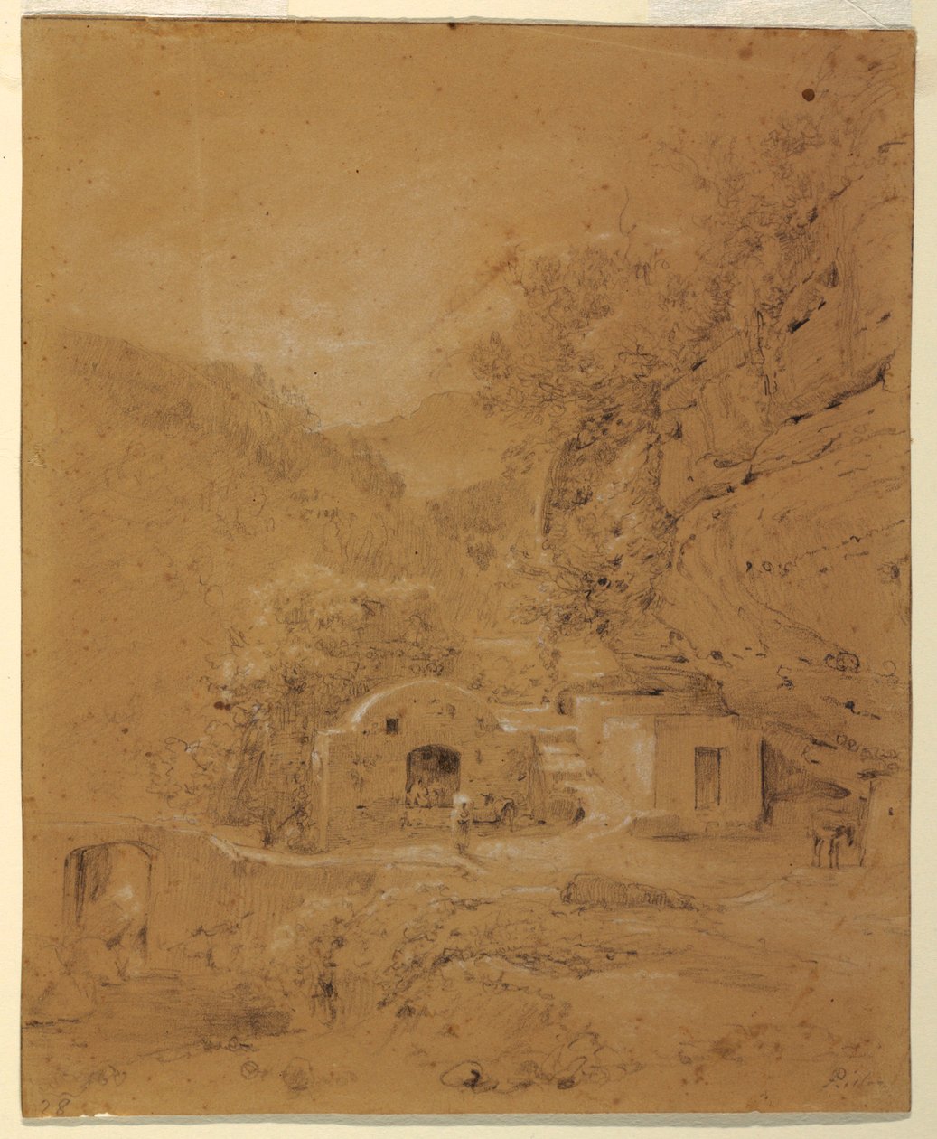 Napoli ve Salerno arasında manzara görünümü by Anton Sminck Pitloo