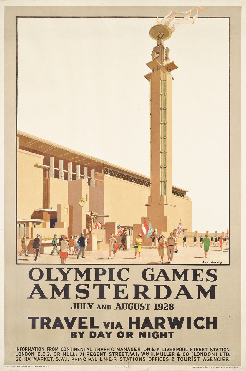 Amsterdam'daki 1928 Olimpiyat Oyunlarının reklamını yapan bir afiş by Anton Van Anrooy