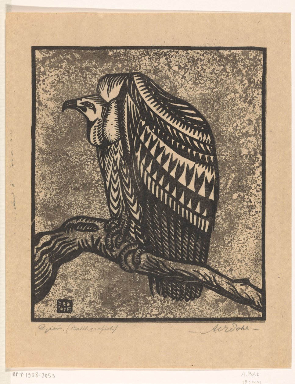 Gier (nesne üzerindeki orijinal başlık) by Anton Vincent Emanuel Pohl (signed by artist)