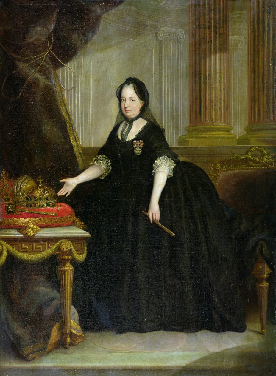 Maria Theresa (1717-80) Avusturya İmparatoriçesi (tuval üzerine yağlı boya) by Anton von (attr. to) Maron