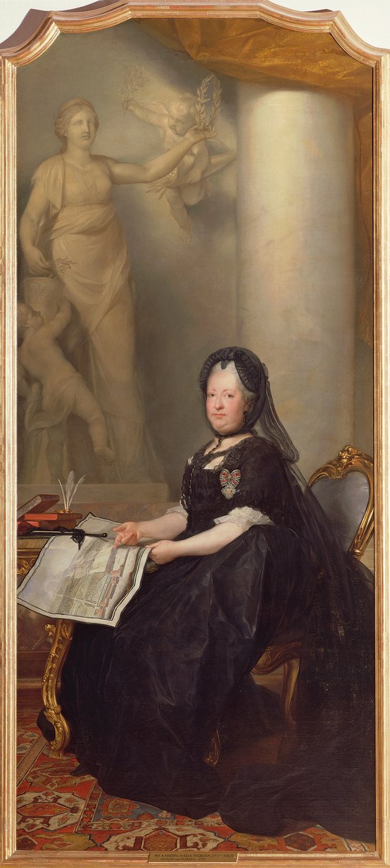 Kutsal Roma İmparatorluğu İmparatoriçesi Maria Theresa#39;nın Portresi by Anton von Maron