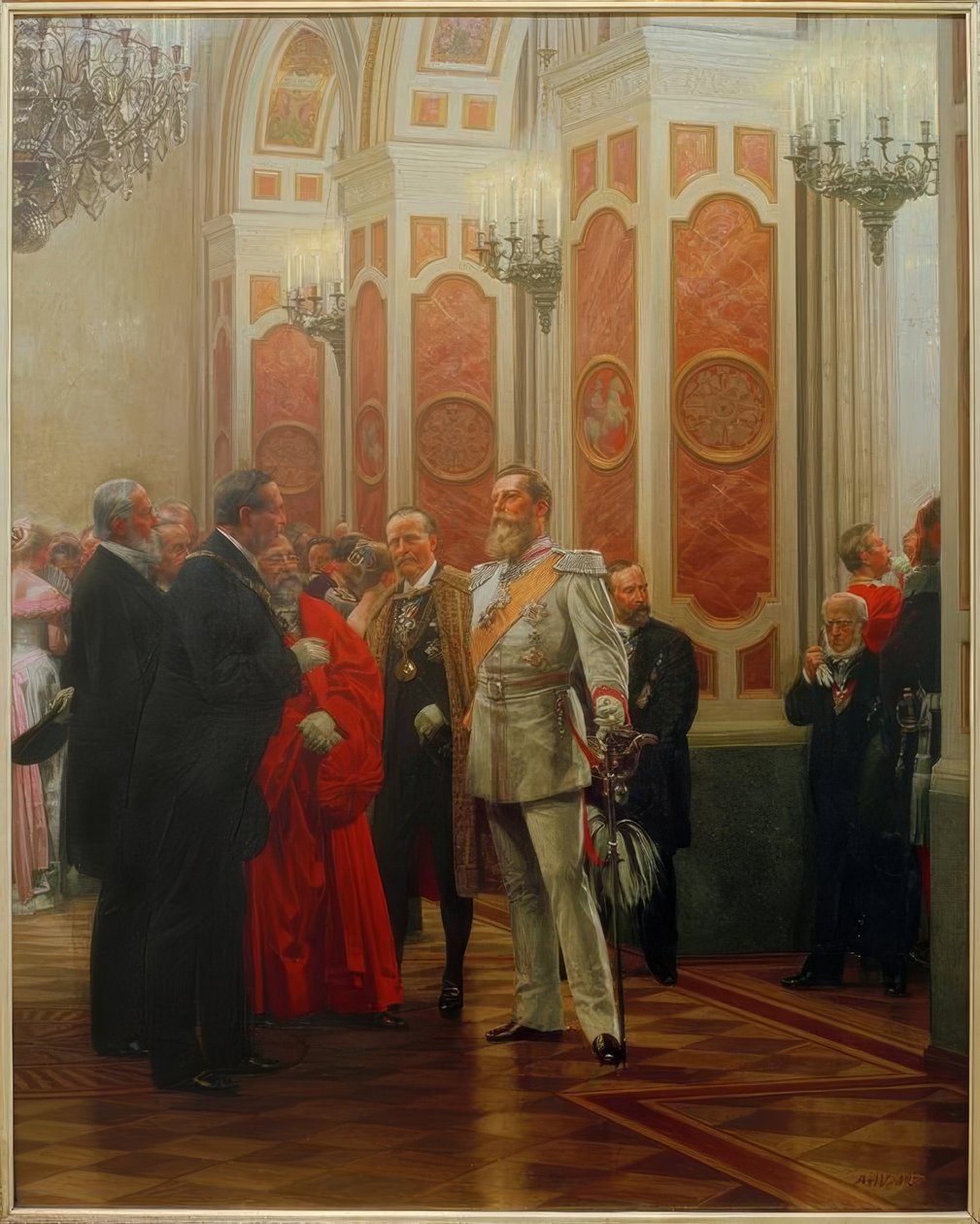 Friedrich III. mahkeme topunda / Werner by Anton Alexander von Werner
