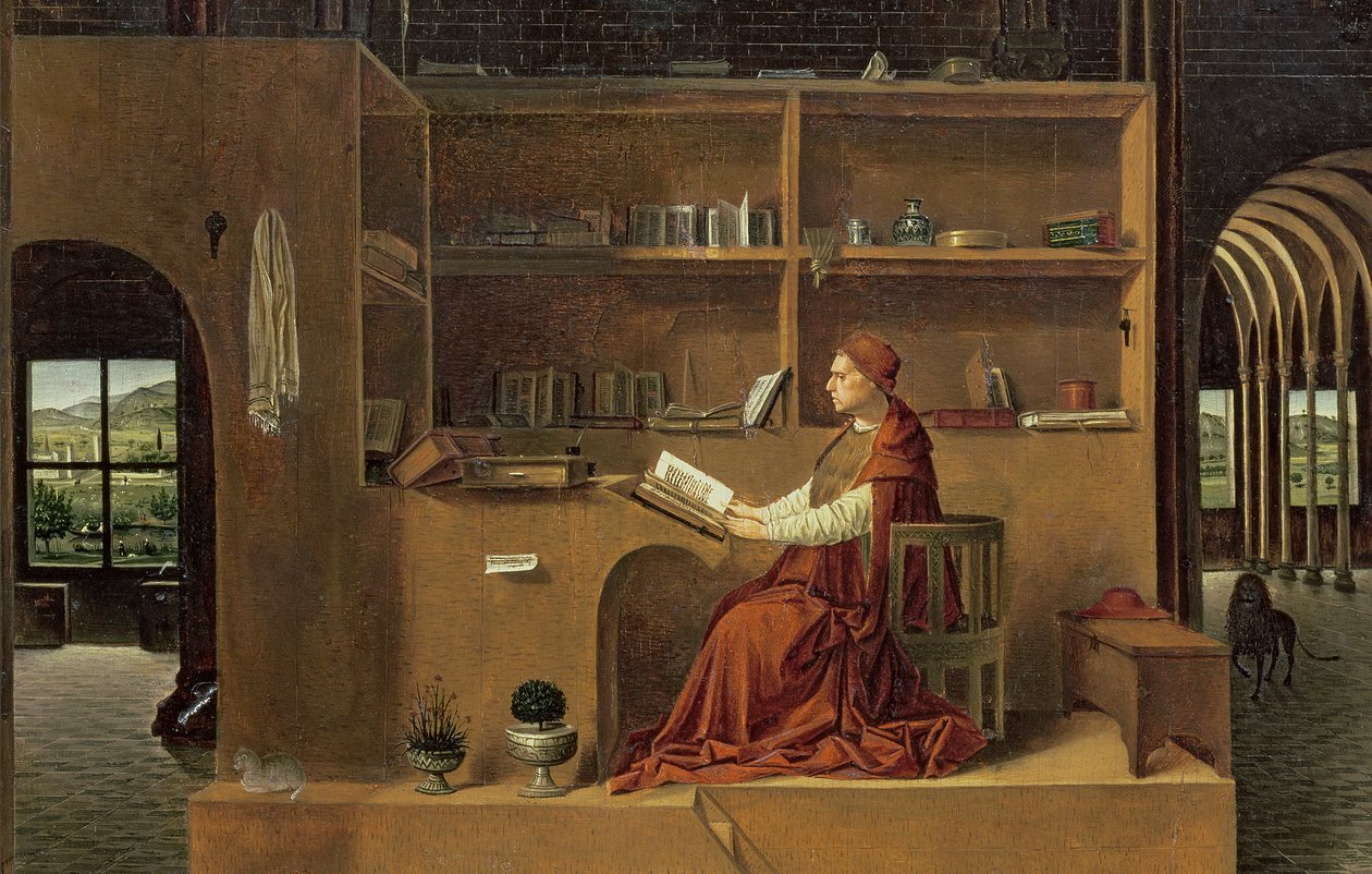 St. Jerome çalışmasında, c.1475 (detay 29420) by Antonello da Messina
