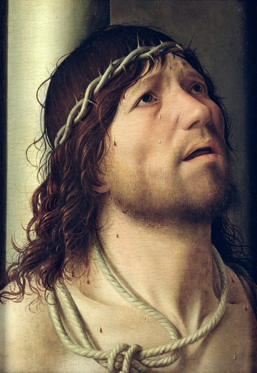 Sütundaki İsa, c.1475 (panelde yağlı boya) (detay) by Antonello da Messina