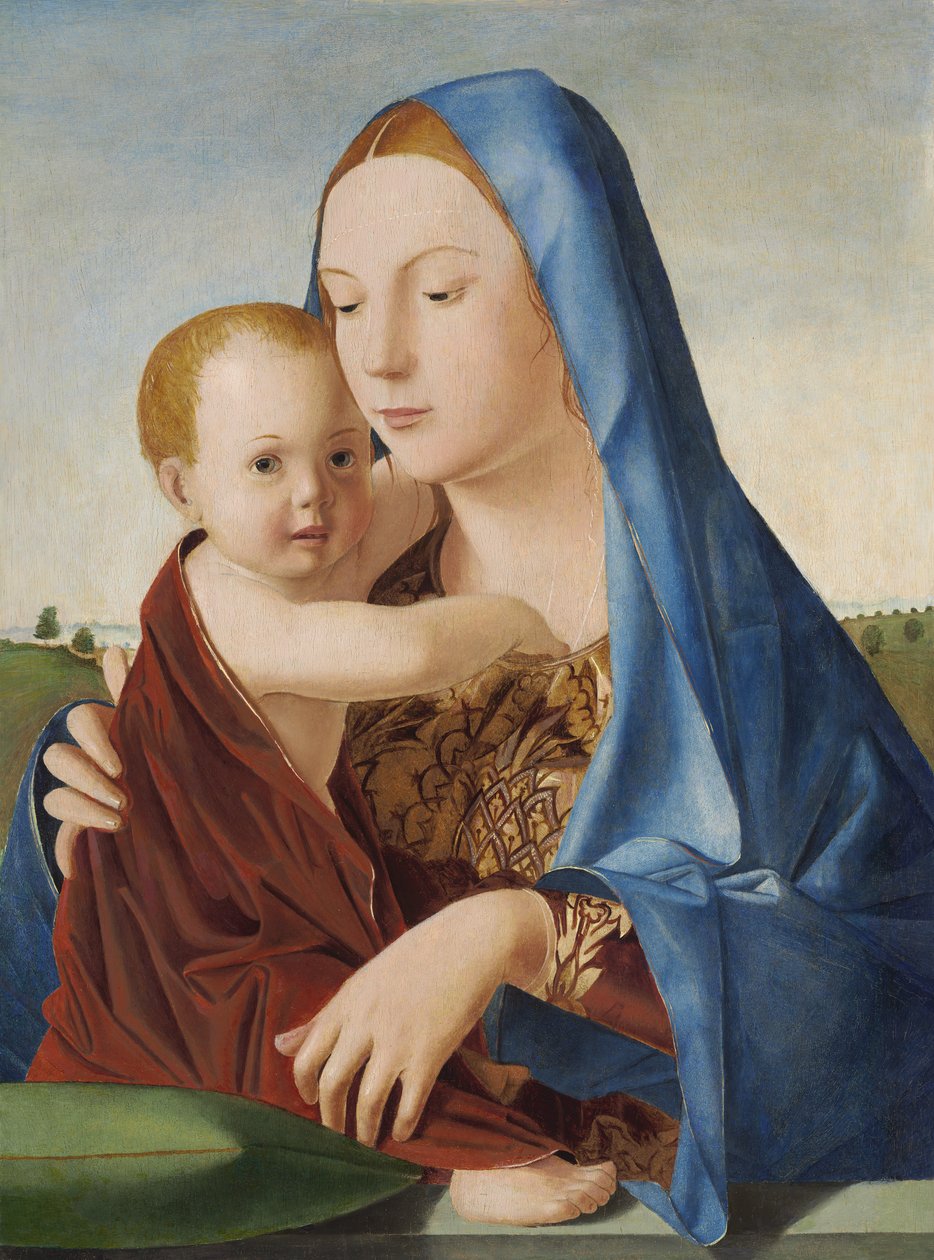 Madonna ve Child, c.1475 (panelden aktarılan paneldeki yağ ve tempera) by Antonello da Messina