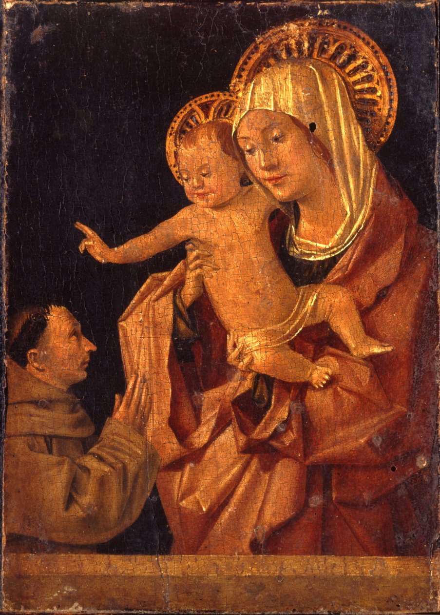 Madonna ve Çocuk, Fransisken bir keşiş hayranlığıyla by Antonello da Messina