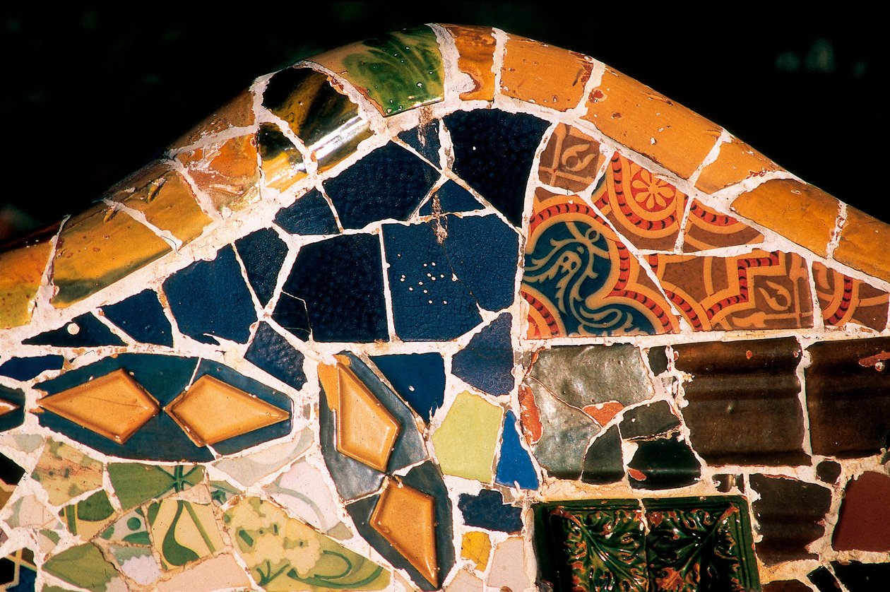 Parc Güell, Barselona, detay by Antoni Gaudi