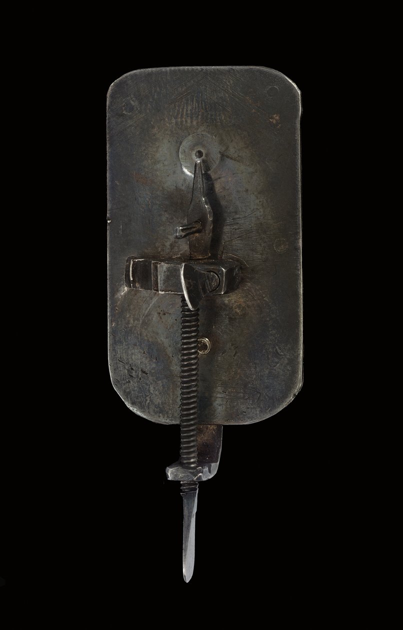 Mikroskop, c.1690 (gümüş ve cam) (ayrıca bkz. 1121456-9) by Antoni van Leeuwenhoek