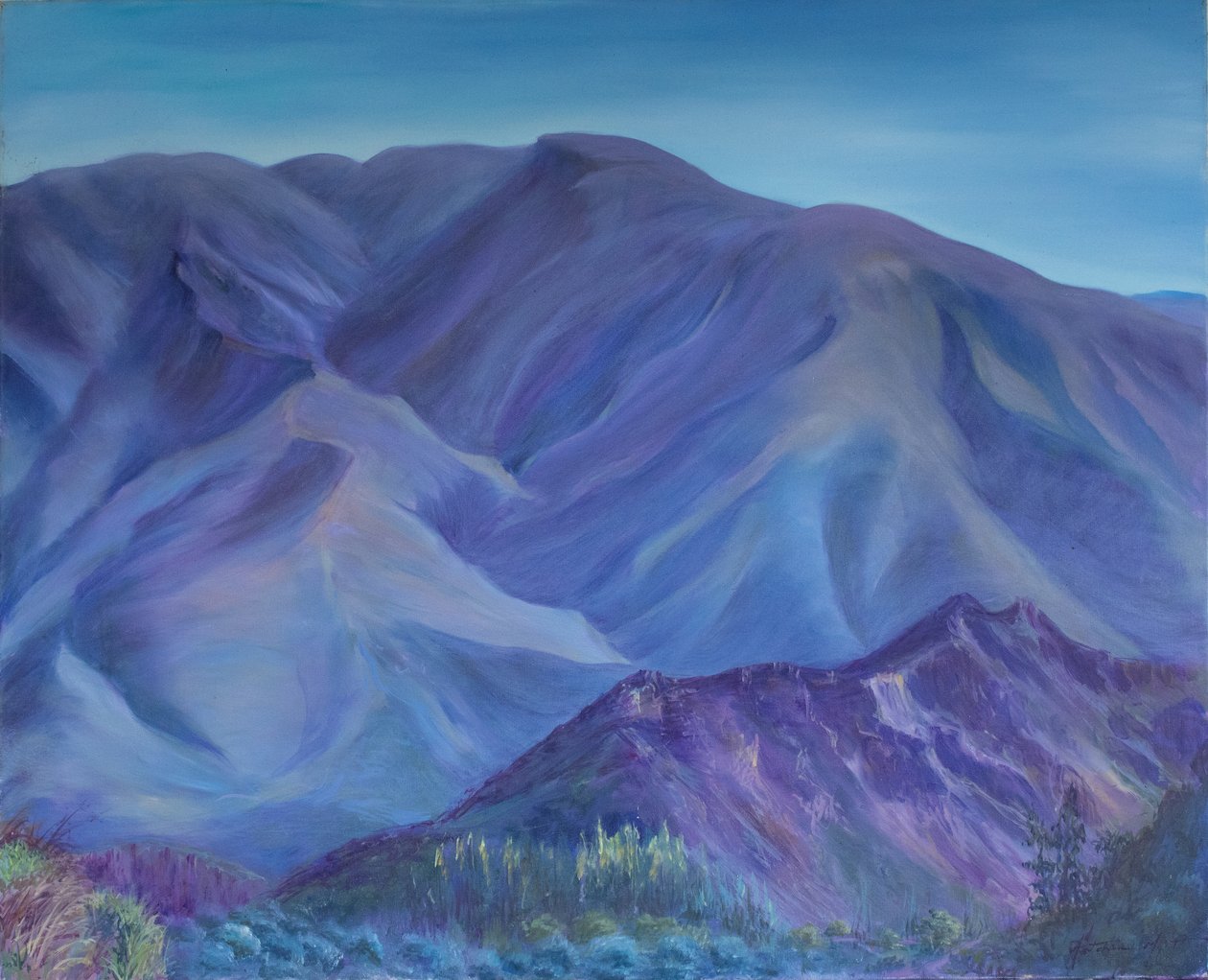 Mavi dağ, Endülüs, 2001 (tuval üzerine yağlıboya) by Antonia Myatt