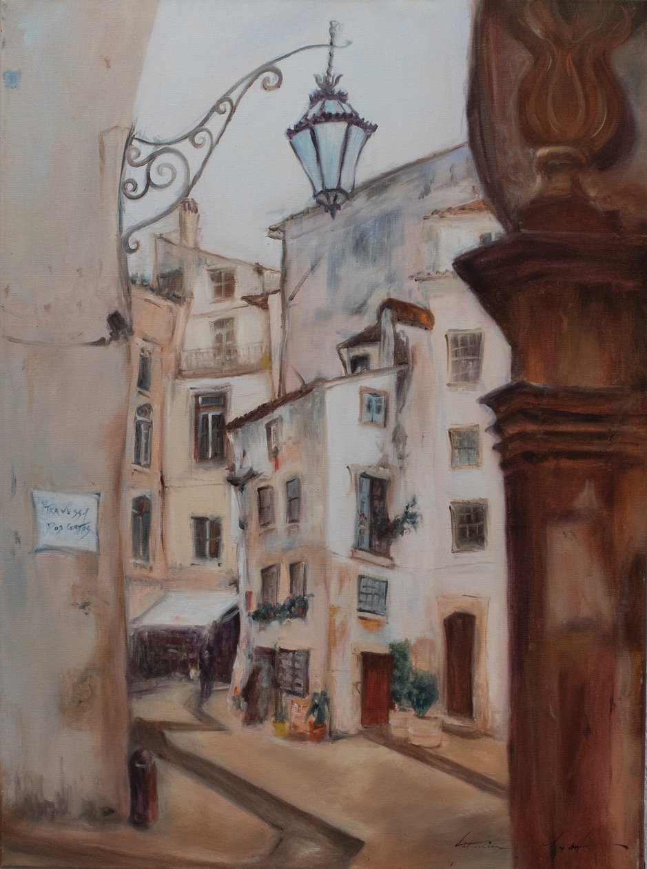 Coimbra, Portekiz, 2015 (tuval üzerine yağlıboya) by Antonia Myatt