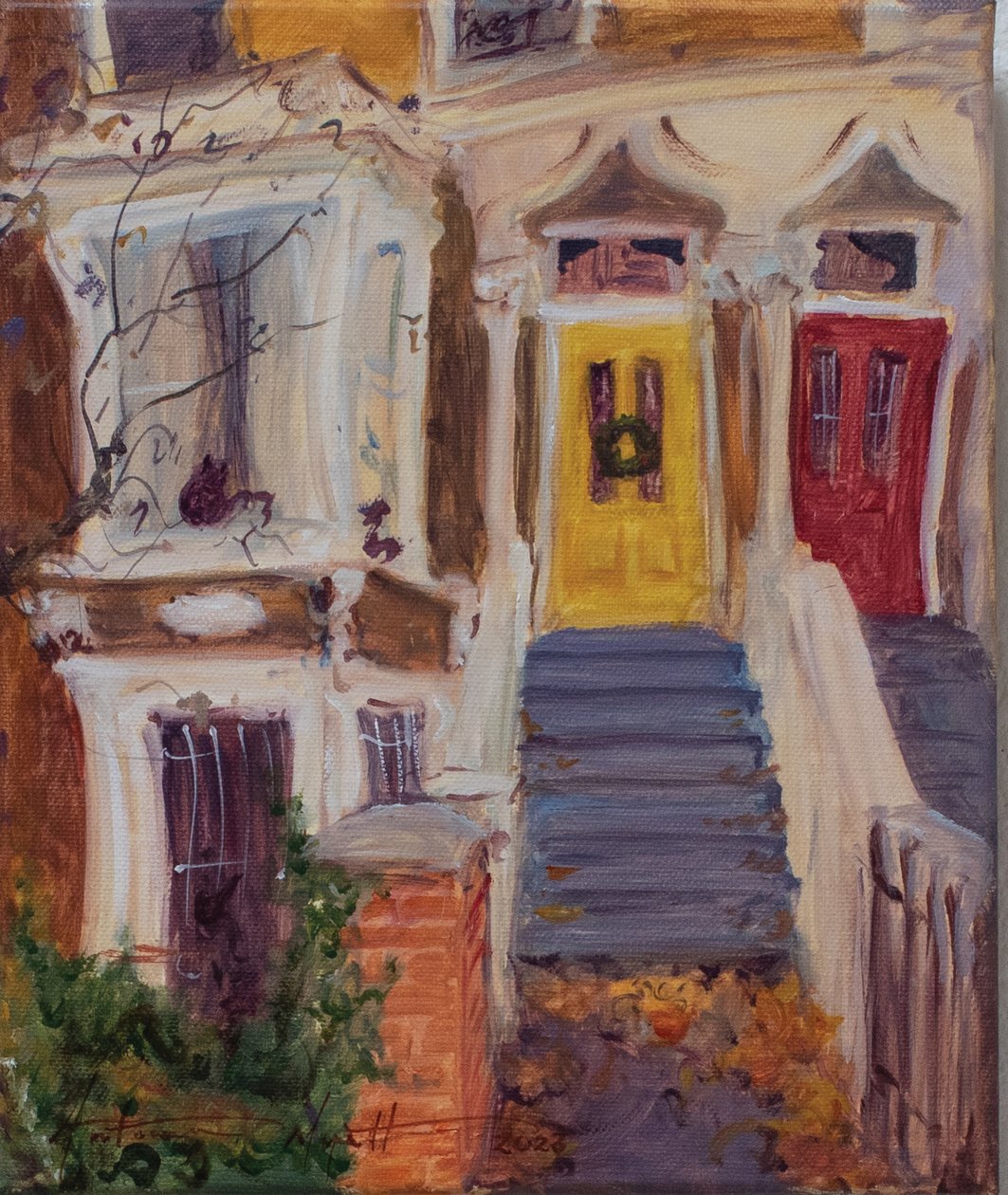 Dragons House, Londra, 2023 (tuval üzerine yağlıboya) by Antonia Myatt