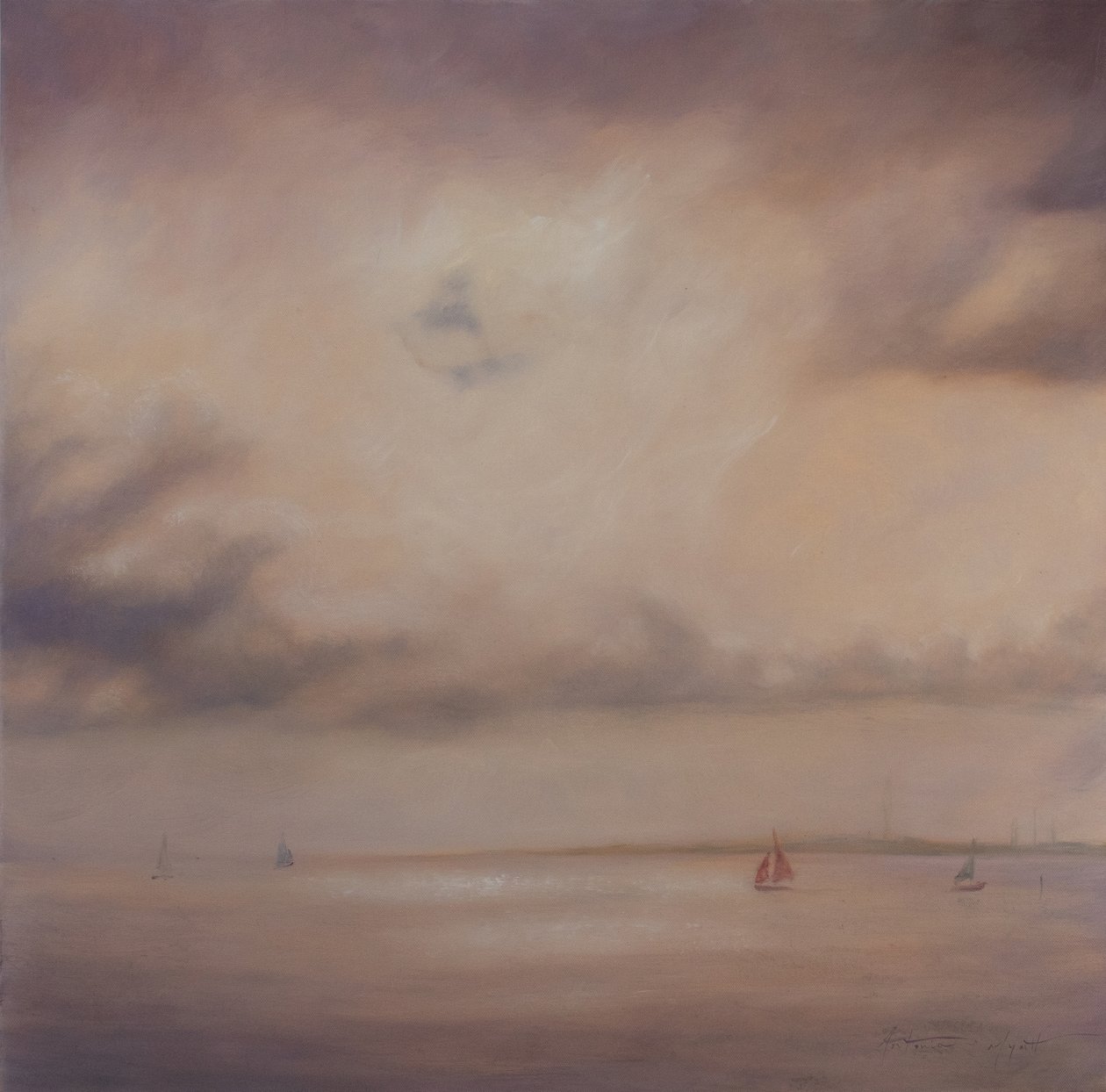 Tekne ailesi, 2014 (tuval üzerine yağlıboya) by Antonia Myatt