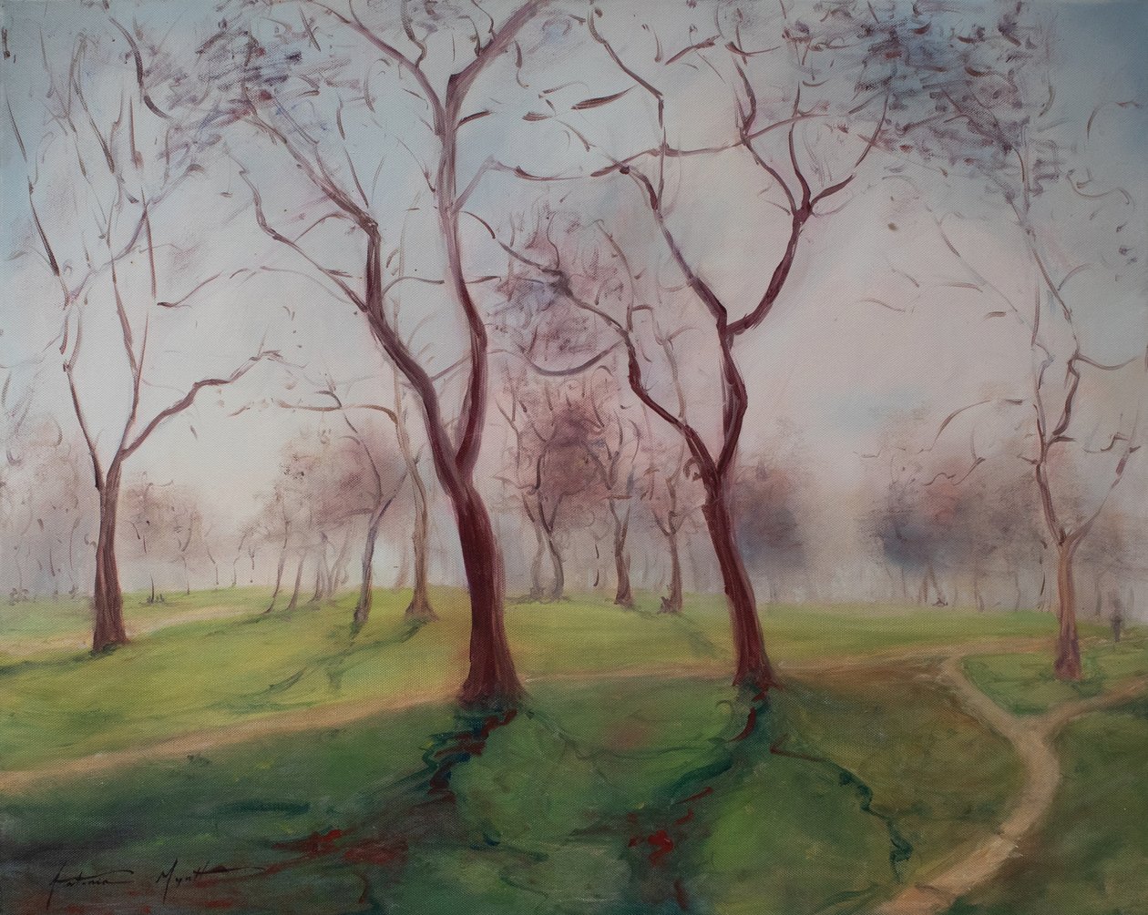 Hyde park, Londra, 2012 (tuval üzerine yağlı boya) by Antonia Myatt