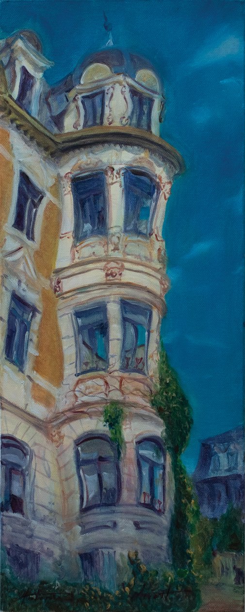 Oslo, Vazo evi, 2012 (tuval üzerine yağlı boya) by Antonia Myatt