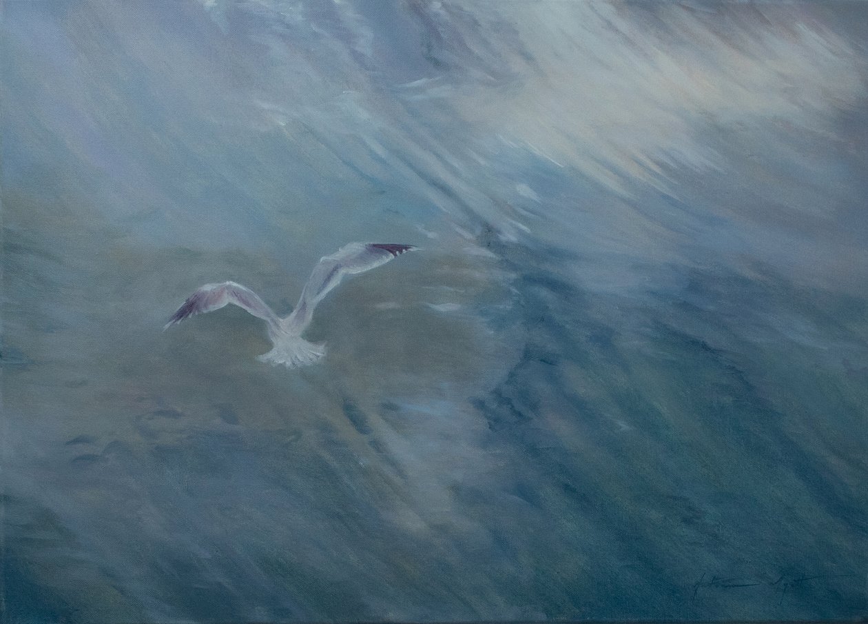 Martı uçup gidiyor, 2012 (tuval üzerine yağlıboya) by Antonia Myatt