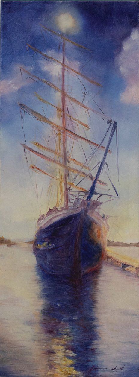 Antigua körfezinde inatçı, 2008 (tuval üzerine yağlıboya) by Antonia Myatt