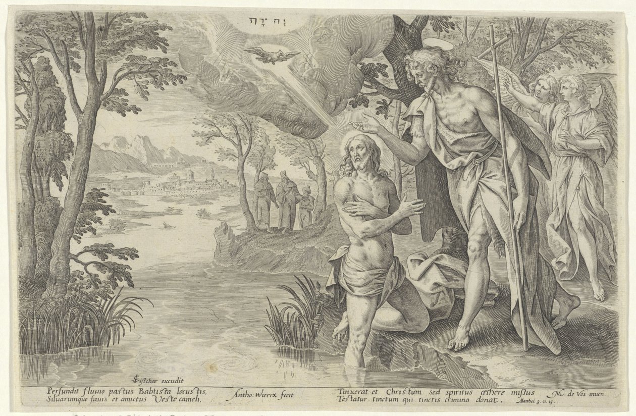 Doop van İsa İncil Tiyatrosu (...) (dizi başlığı) by Antonie Wierix (II)