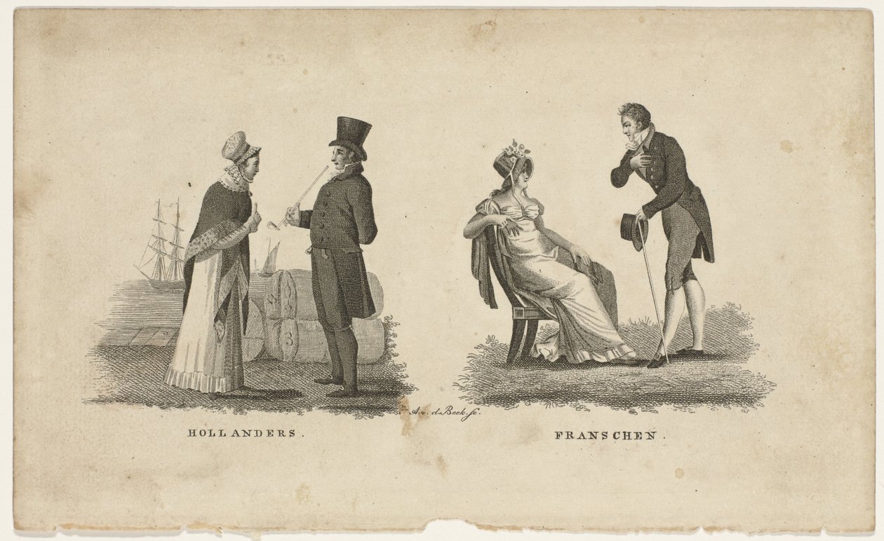 Hollandalılar ve Fransızlar Hollandalılar Fransızlar (nesne üzerindeki başlık) by Antonie van der Beek