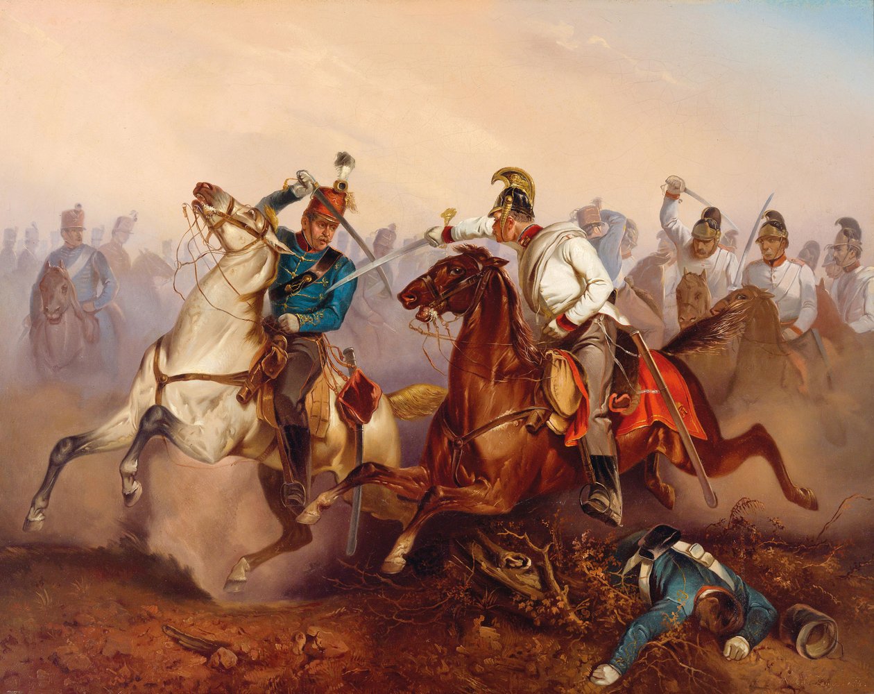 Avusturya İmparatorluk Ejderhaları ve Macar Honvéd Hussars arasındaki savaş .... 1849