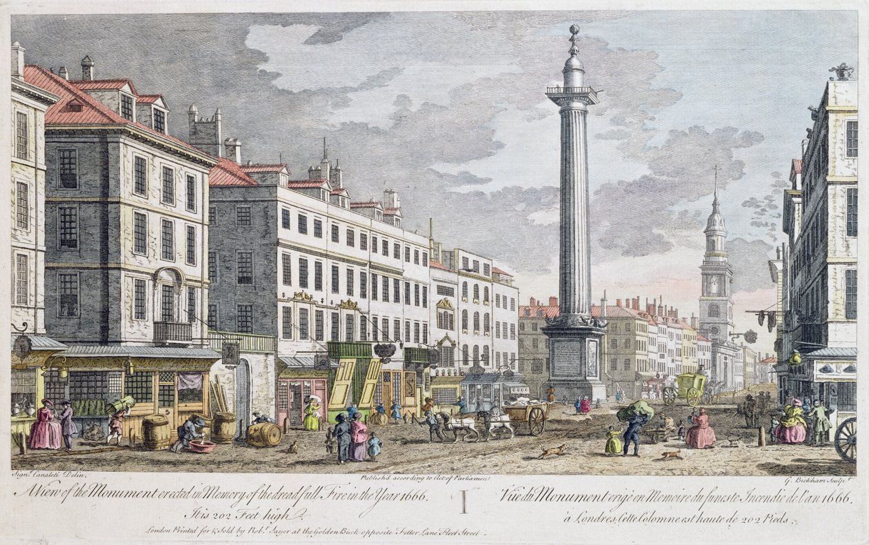 Londra Ateşi Anısına dikilen anıt, by Giovanni Antonio Canal