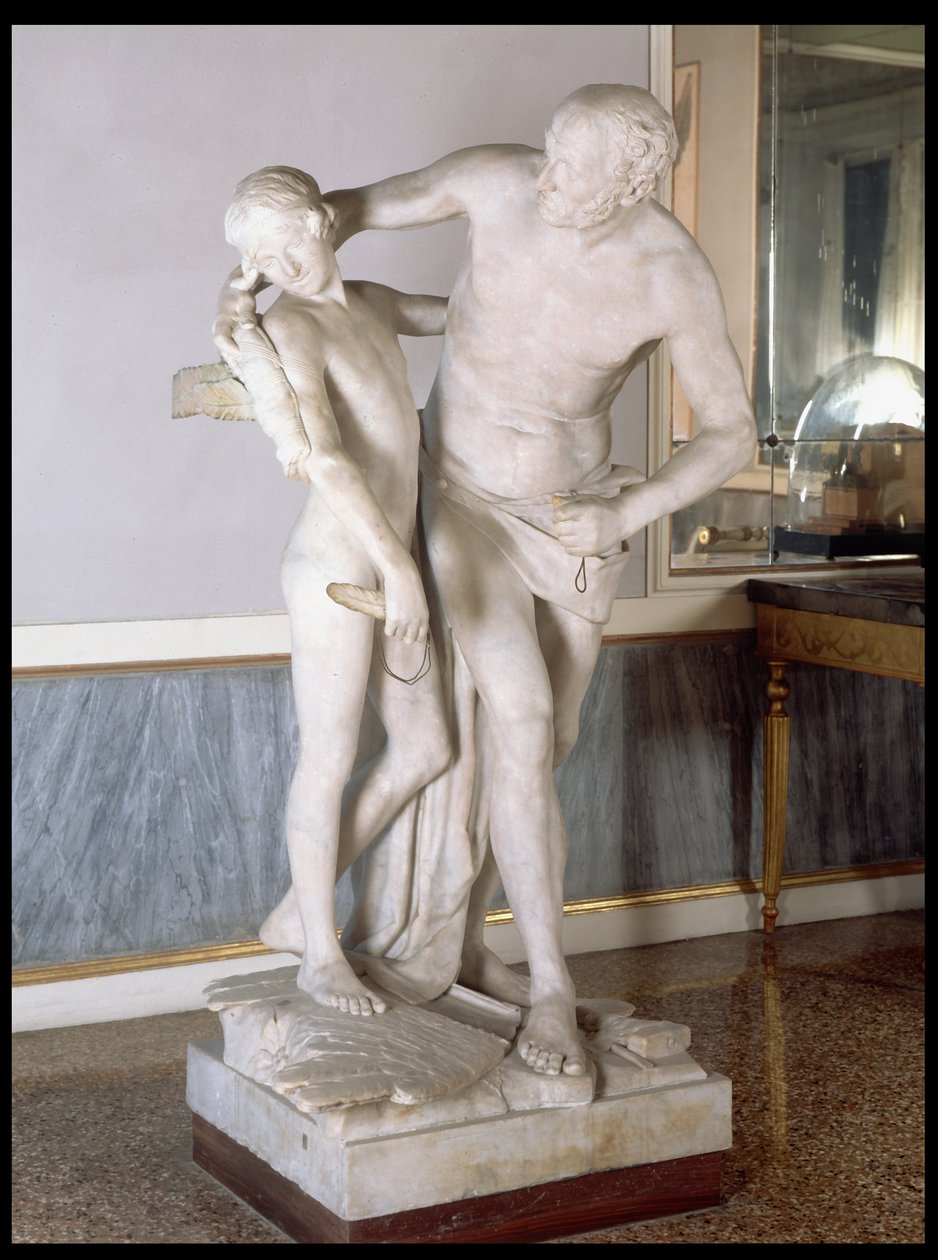Daedalus ve Icarus (mermer) by Antonio Canova