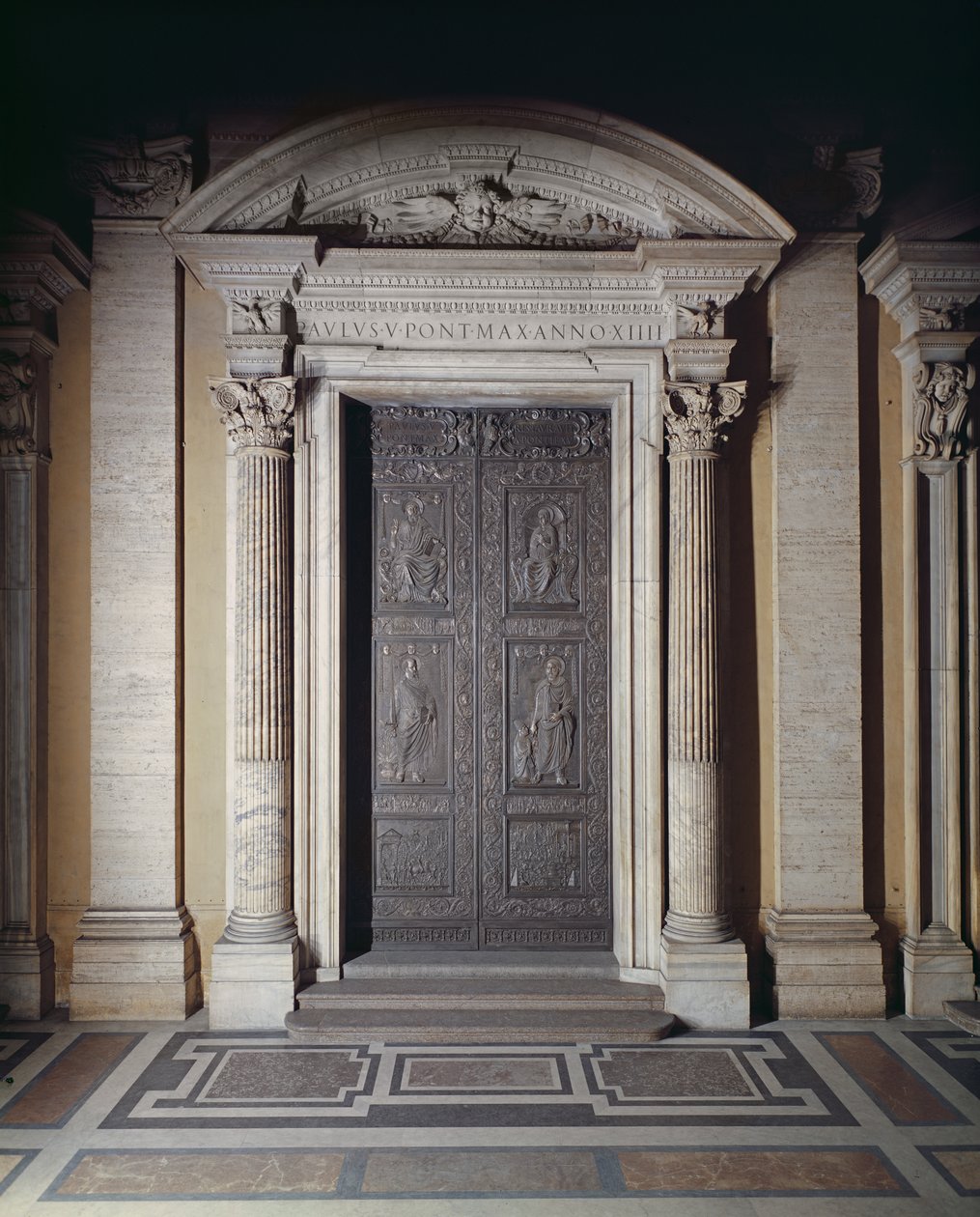 Bazilikanın merkezi kapısı, süslü 1439-45 (bronz) (ayrıca bkz. 247331-247337) by Antonio Filarete